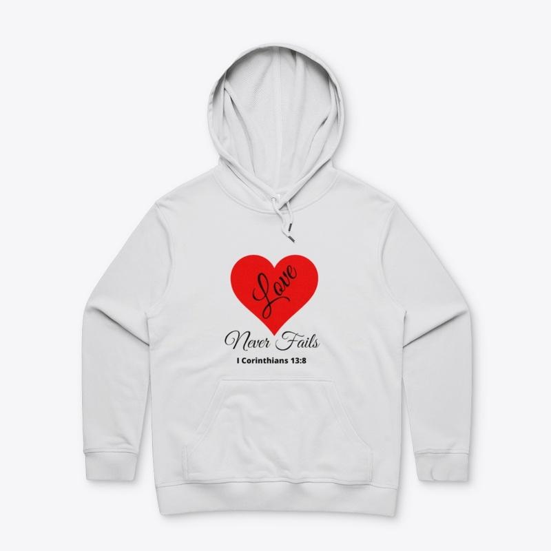 Love Never Fails  Unisex Shirt, Hoodie  